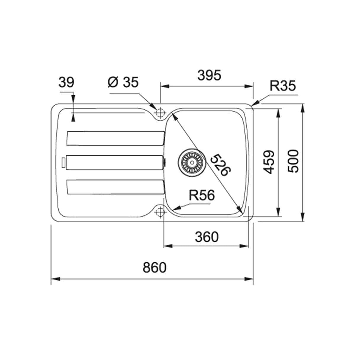 Franke Antea Fragranit+ AZG611-86 - Blanc